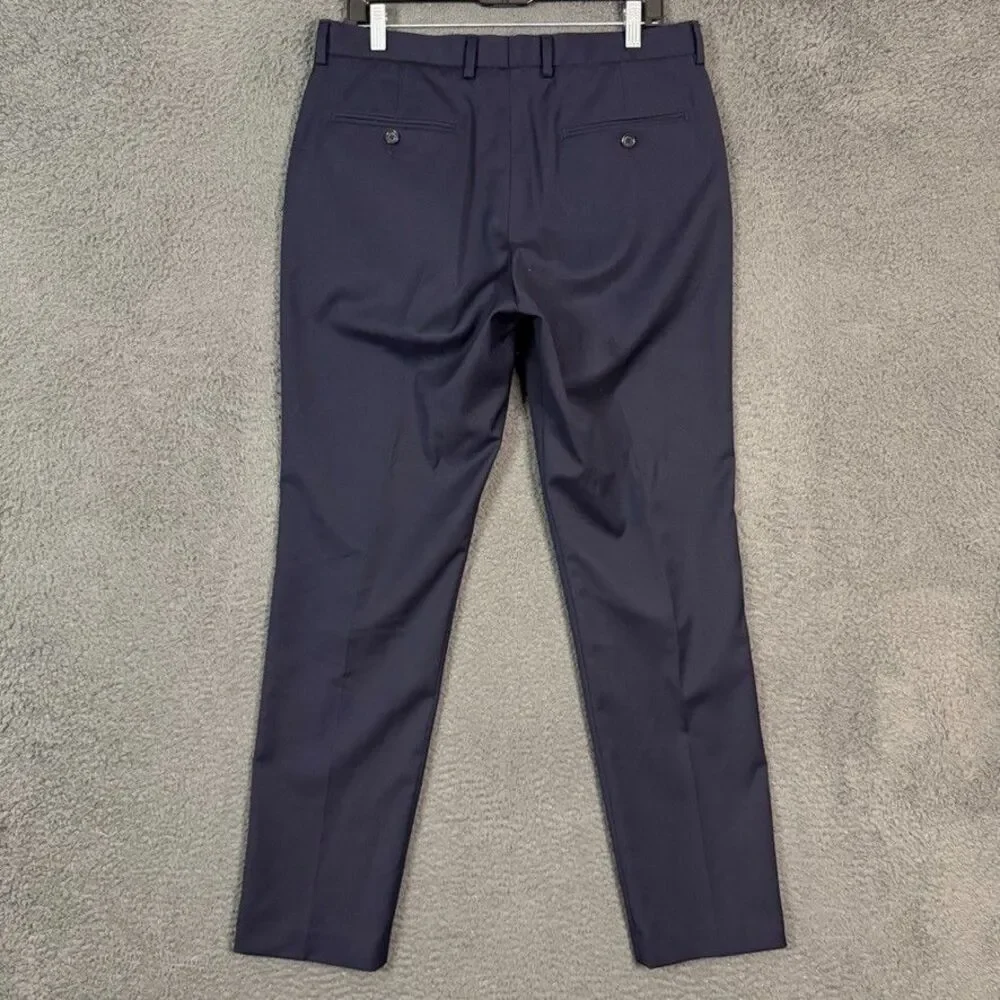 J Crew Dress Pants Mens 32x32 Blue Classic Fit Ludlow Four Season Wool Stretch